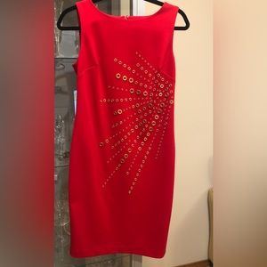 Calvin Klein red cocktail dress